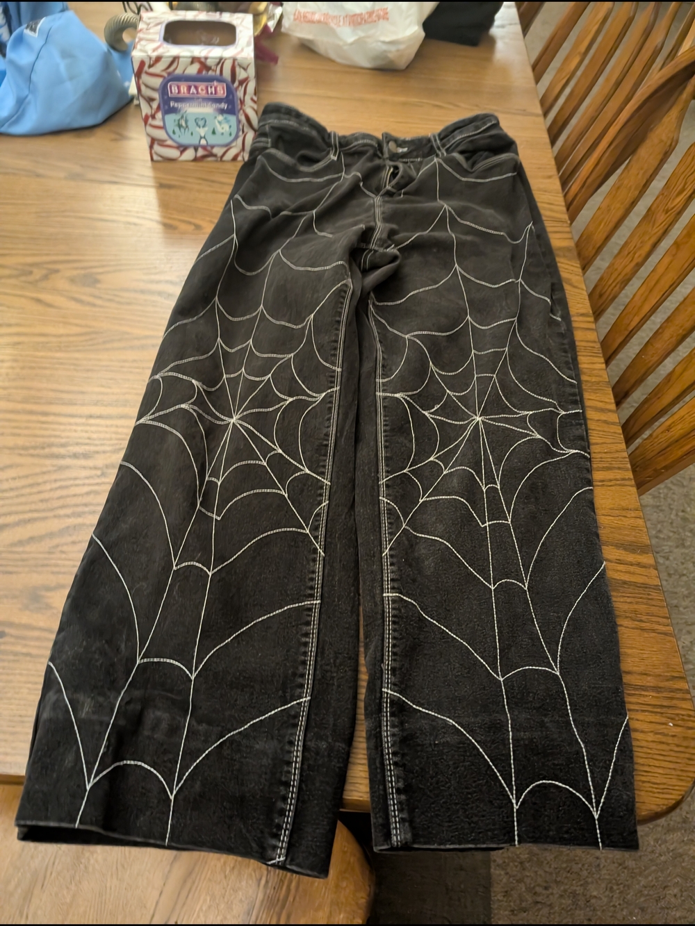 Hot Topic Black Jeans with White Contrast Stitching
